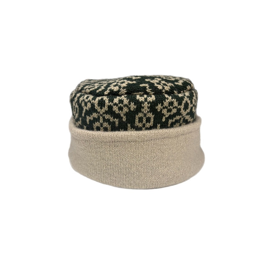Kids Hat - Green & Cream Nordic - 170