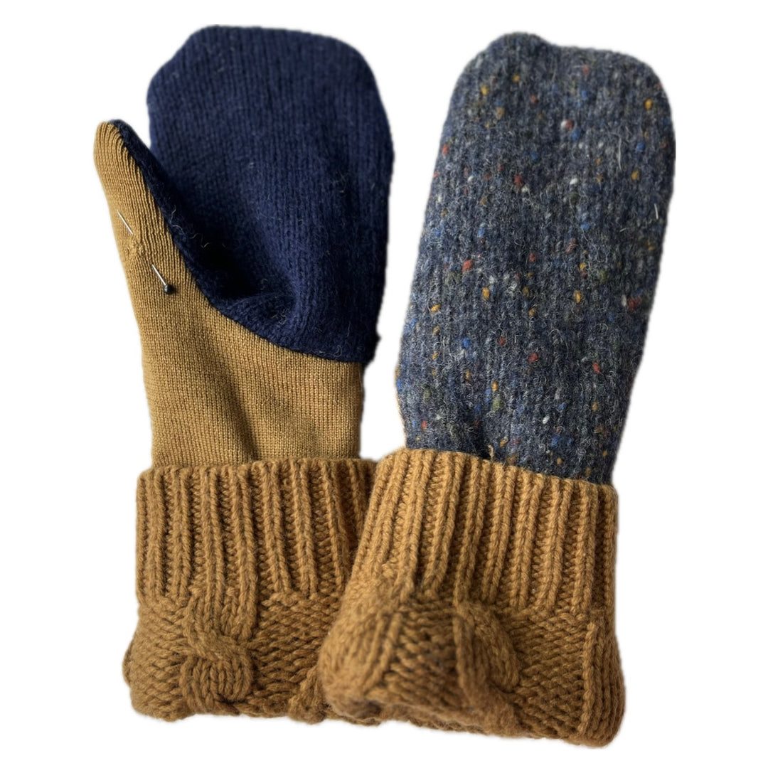 SALE Men's Mittens Blue & Camel | 358