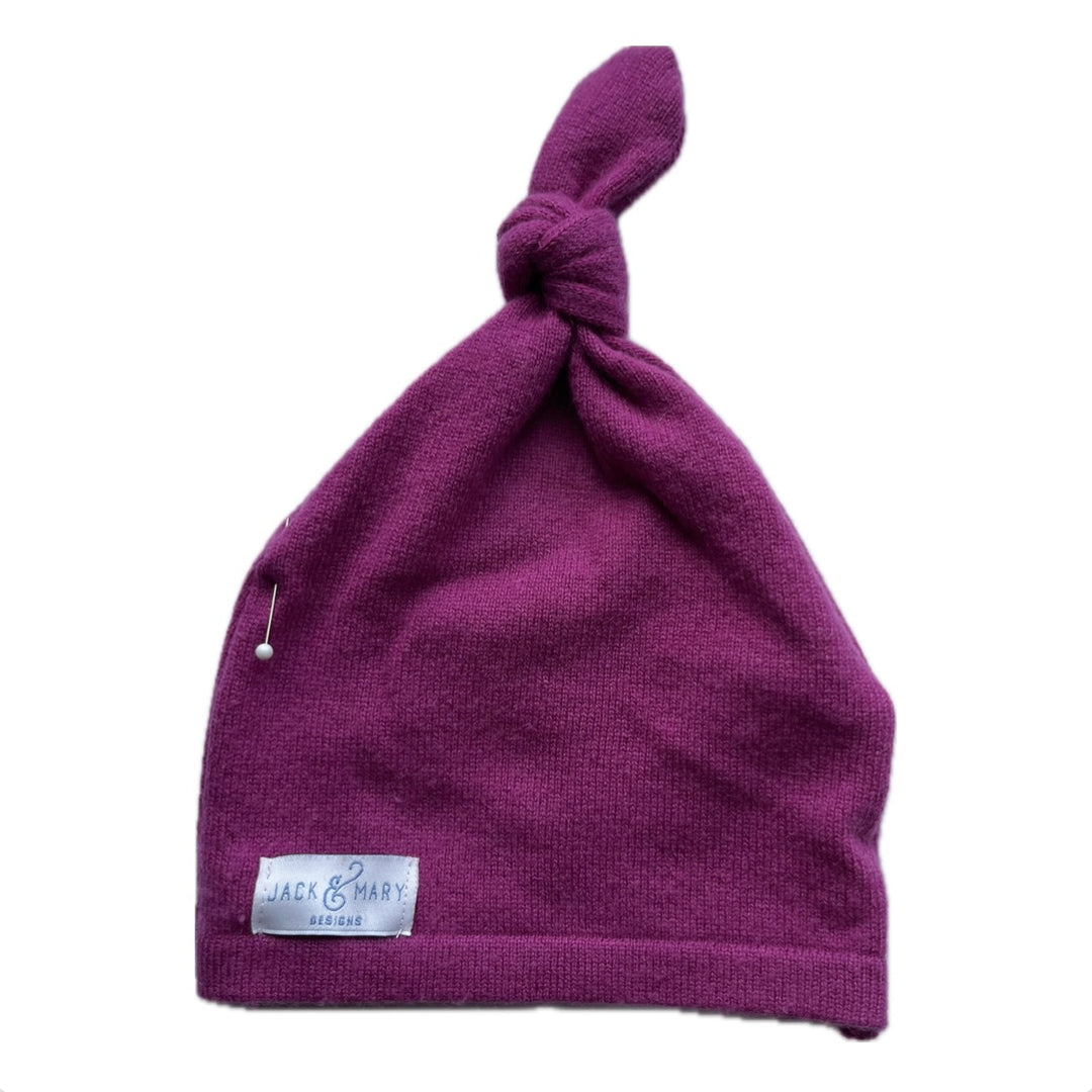 SALE Cashmere Baby Beanies Magenta  - 04
