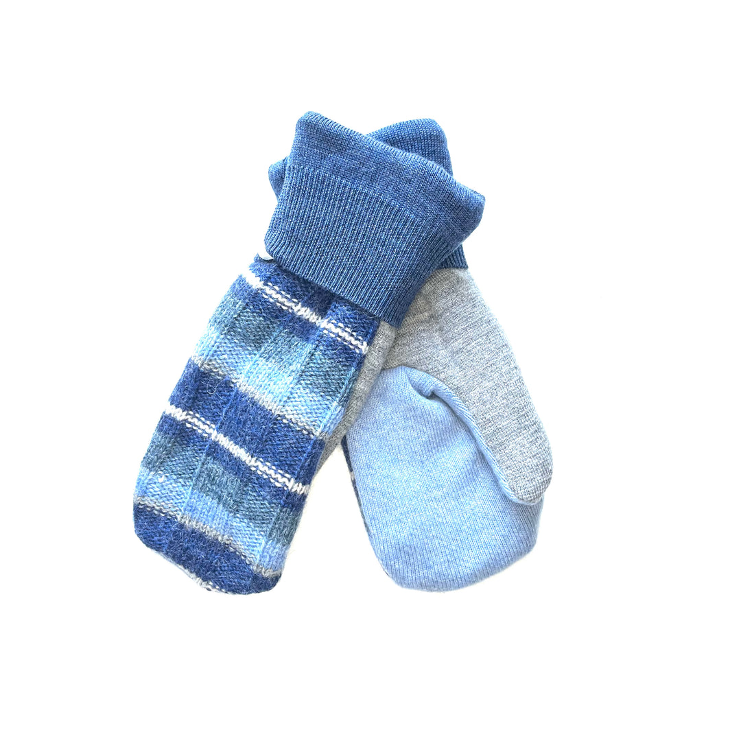 Blue Striped Mittens