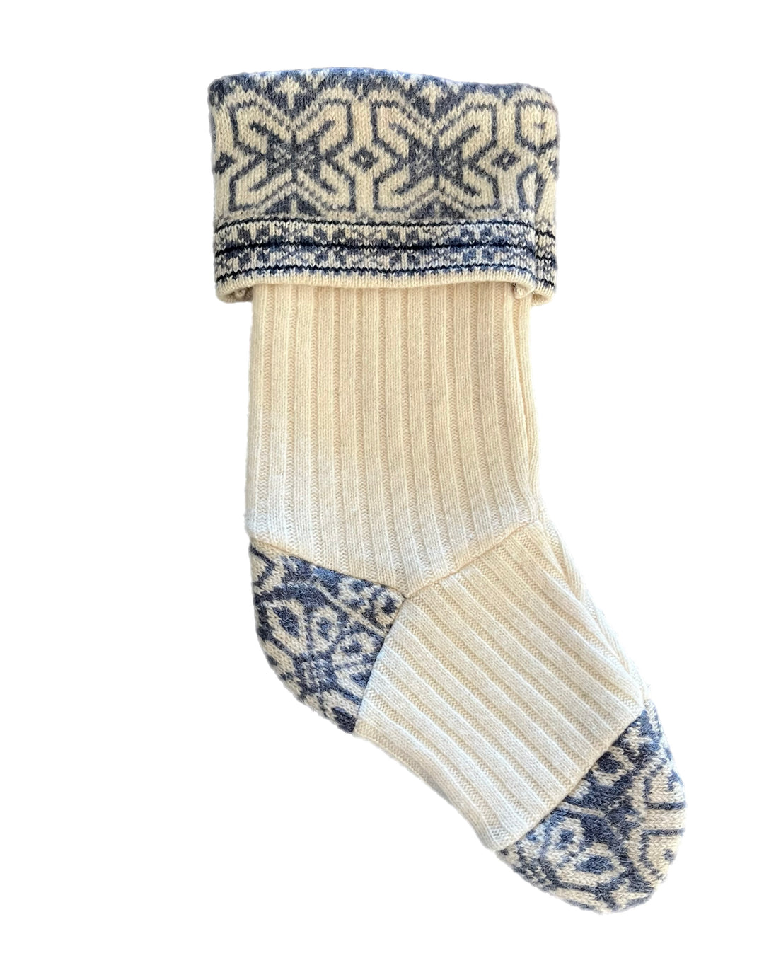 Christmas Stocking - Blue & White Nordic