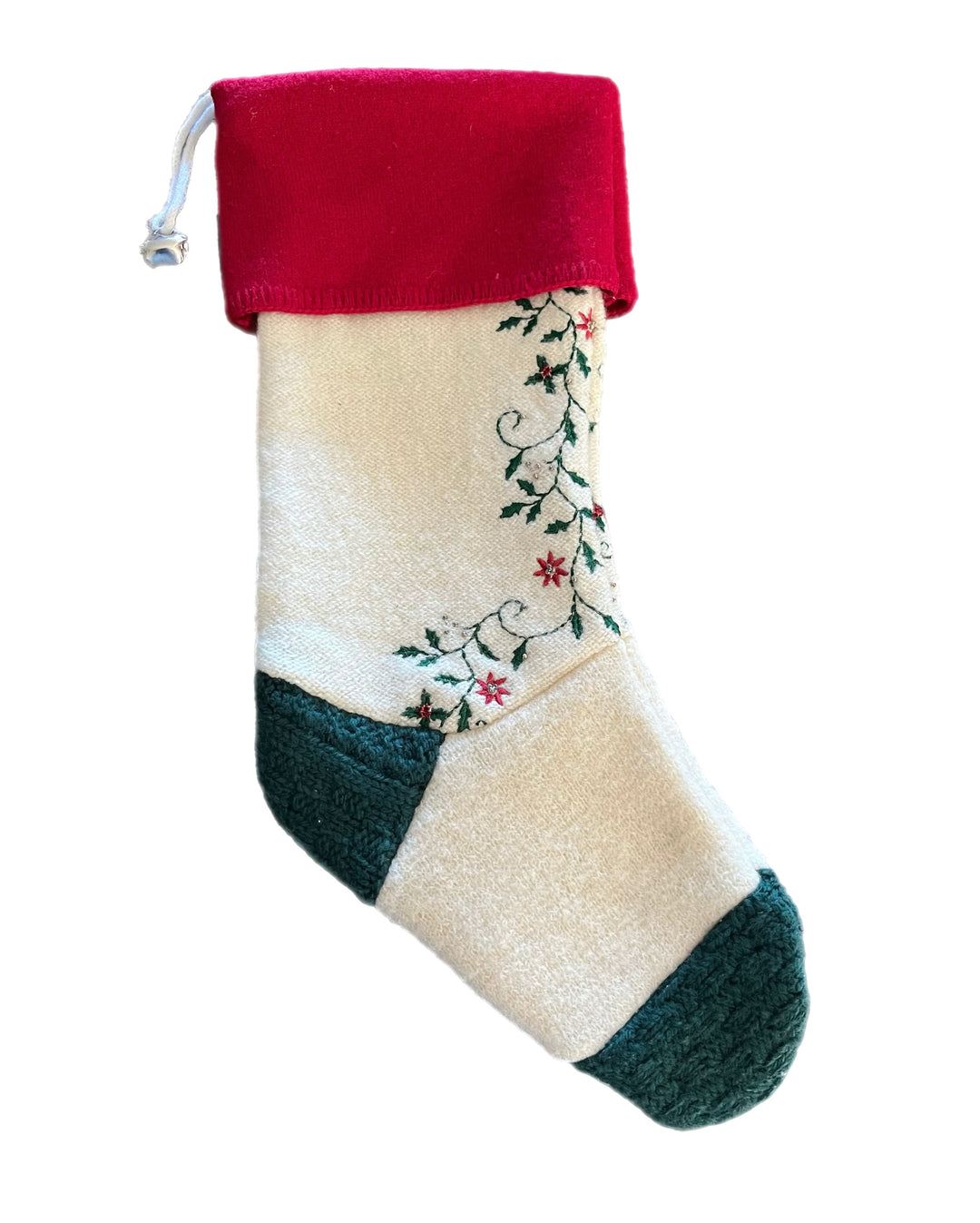 Christmas Stocking - Red, Green & Cream Floral