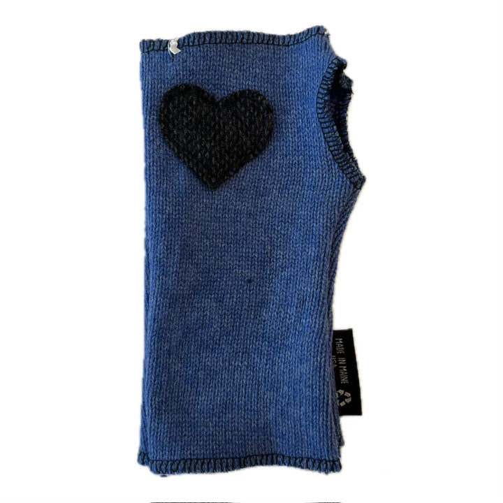 Cashmere Short Fingerless Mittens with Single Heart