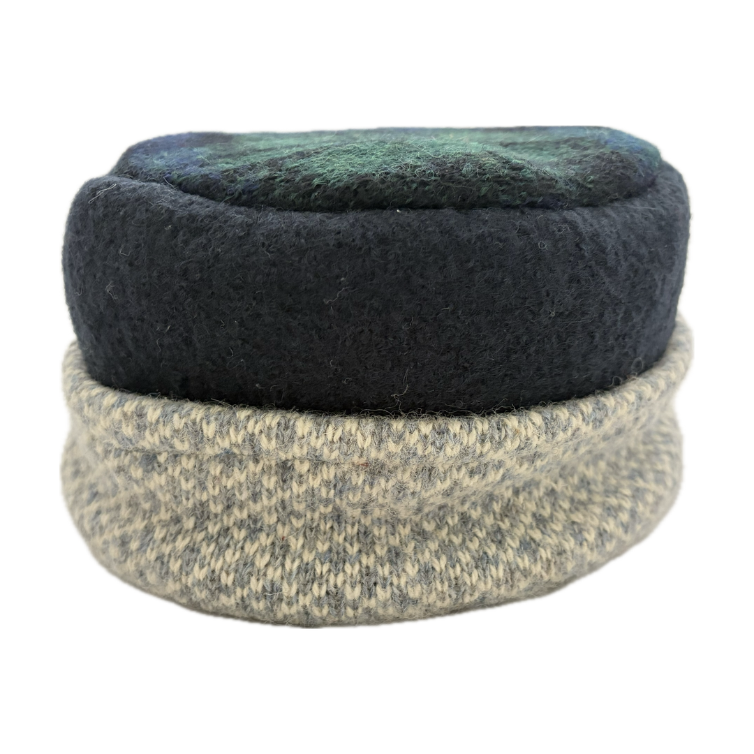 Kids Hat - Navy, Green & Cream Pattern - 175
