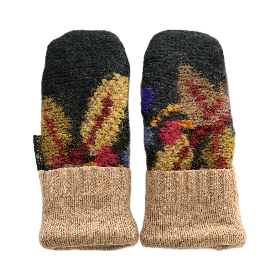 Women's Mittens - Multicolor Floral - 1689
