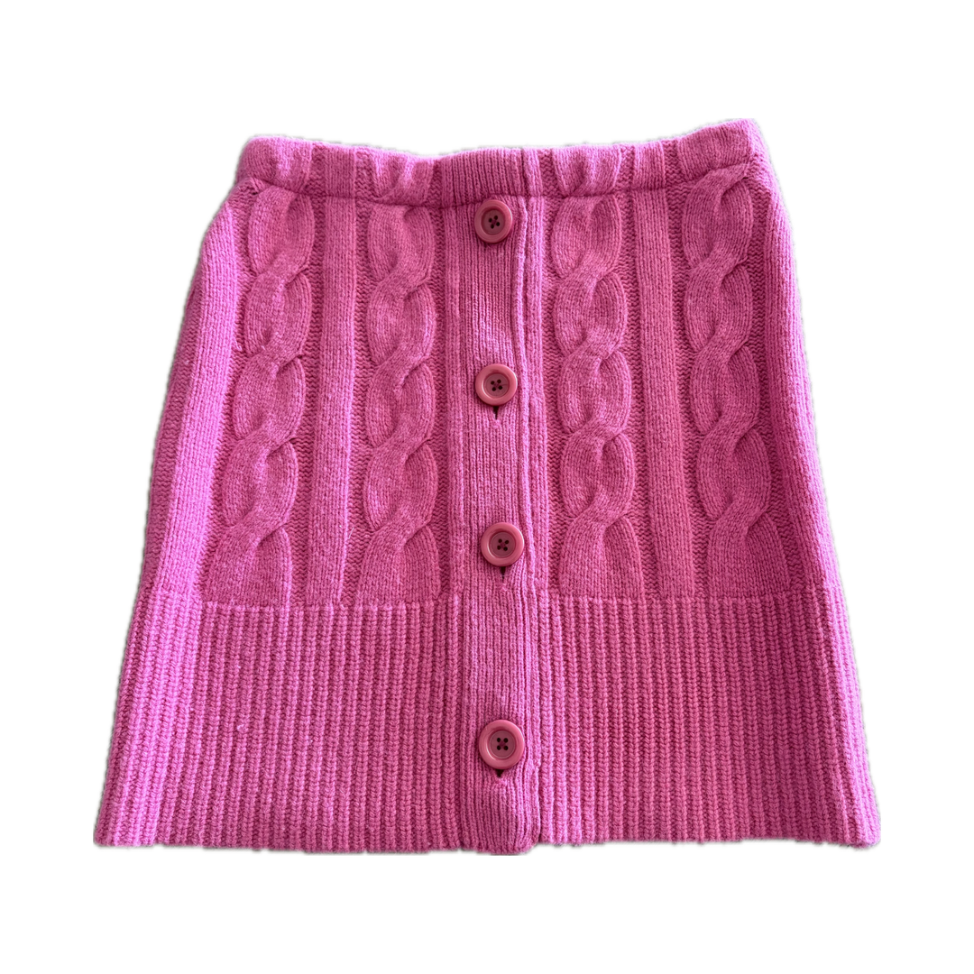 X-Small Bun Warmer Skirt - Hot Pink Cable Knit - 276