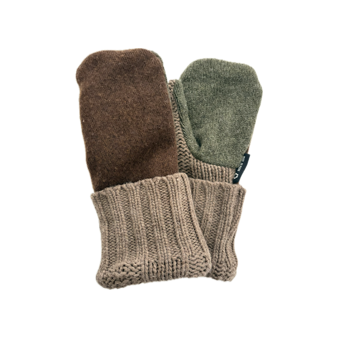 Men's Mittens - Brown, Camel & Sage - 372