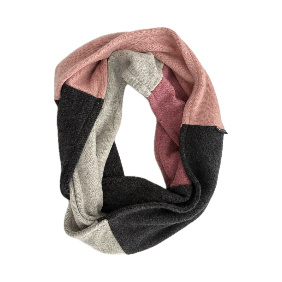 Cashmere Circle Scarf - Shades of Pink & Grey - 269