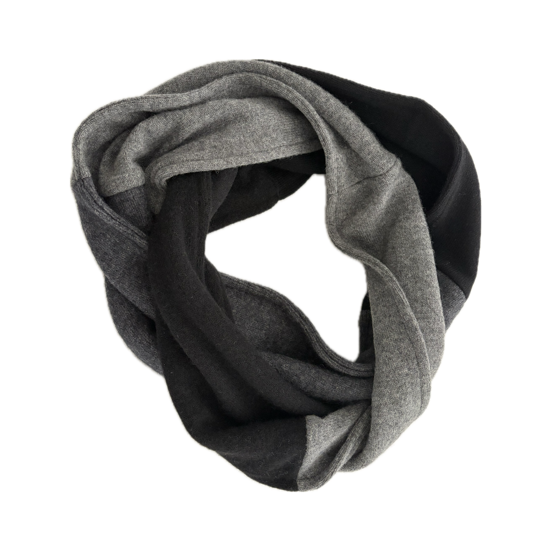 Cashmere Circle Scarf - Shades of Grey & Midnight - 270