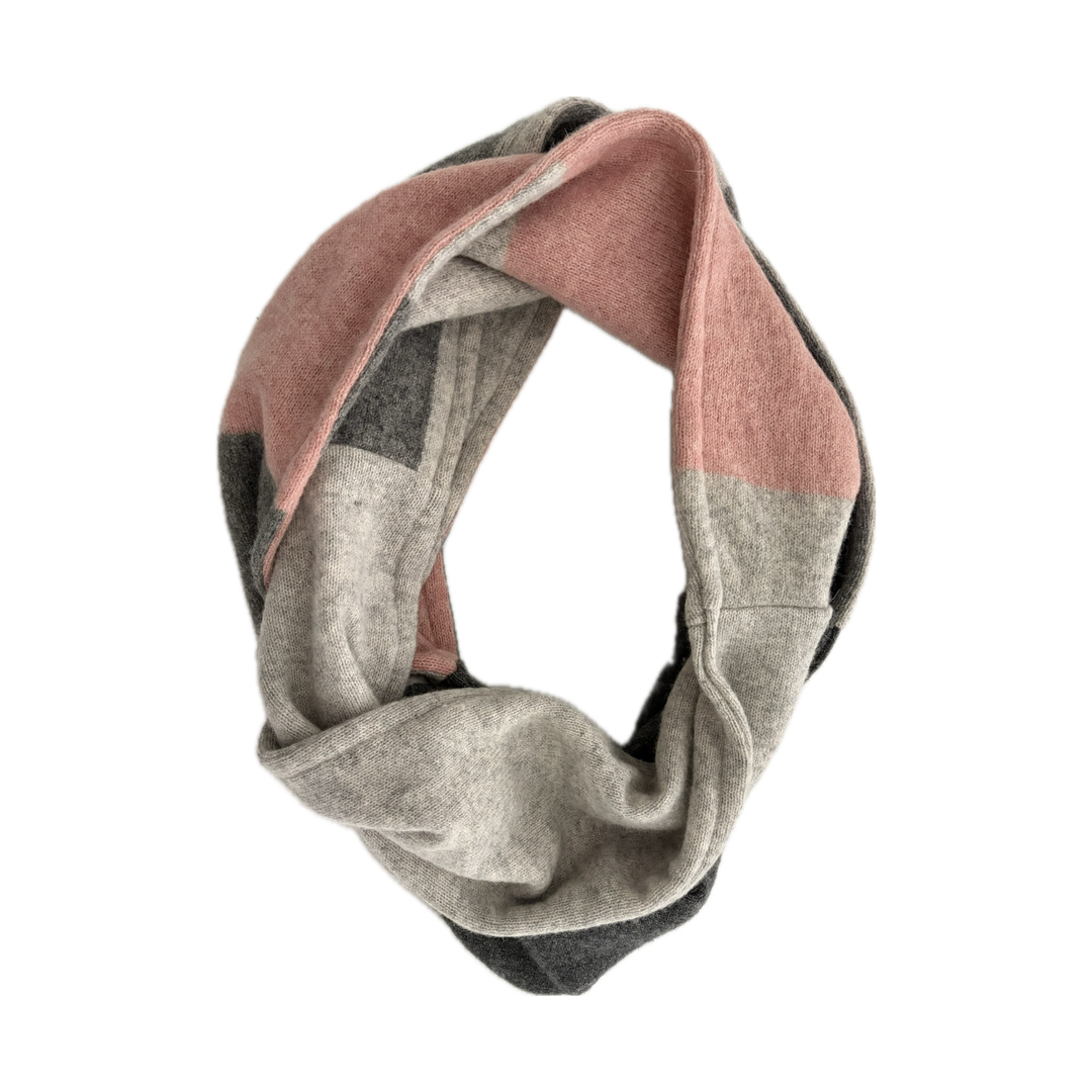 Cashmere Circle Scarf - Pink & Grey - 271