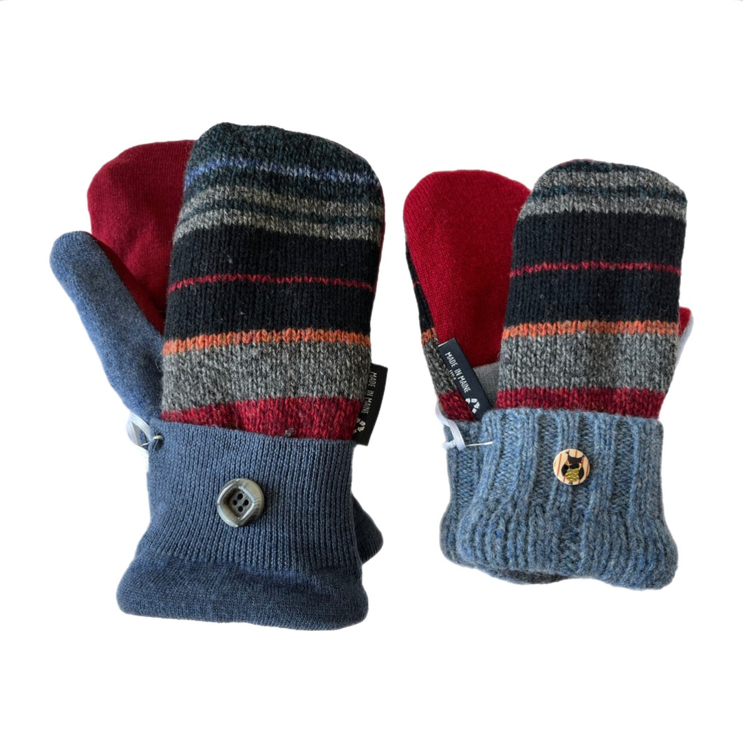 Mommy & Me Mittens - Blue & Red Stripe