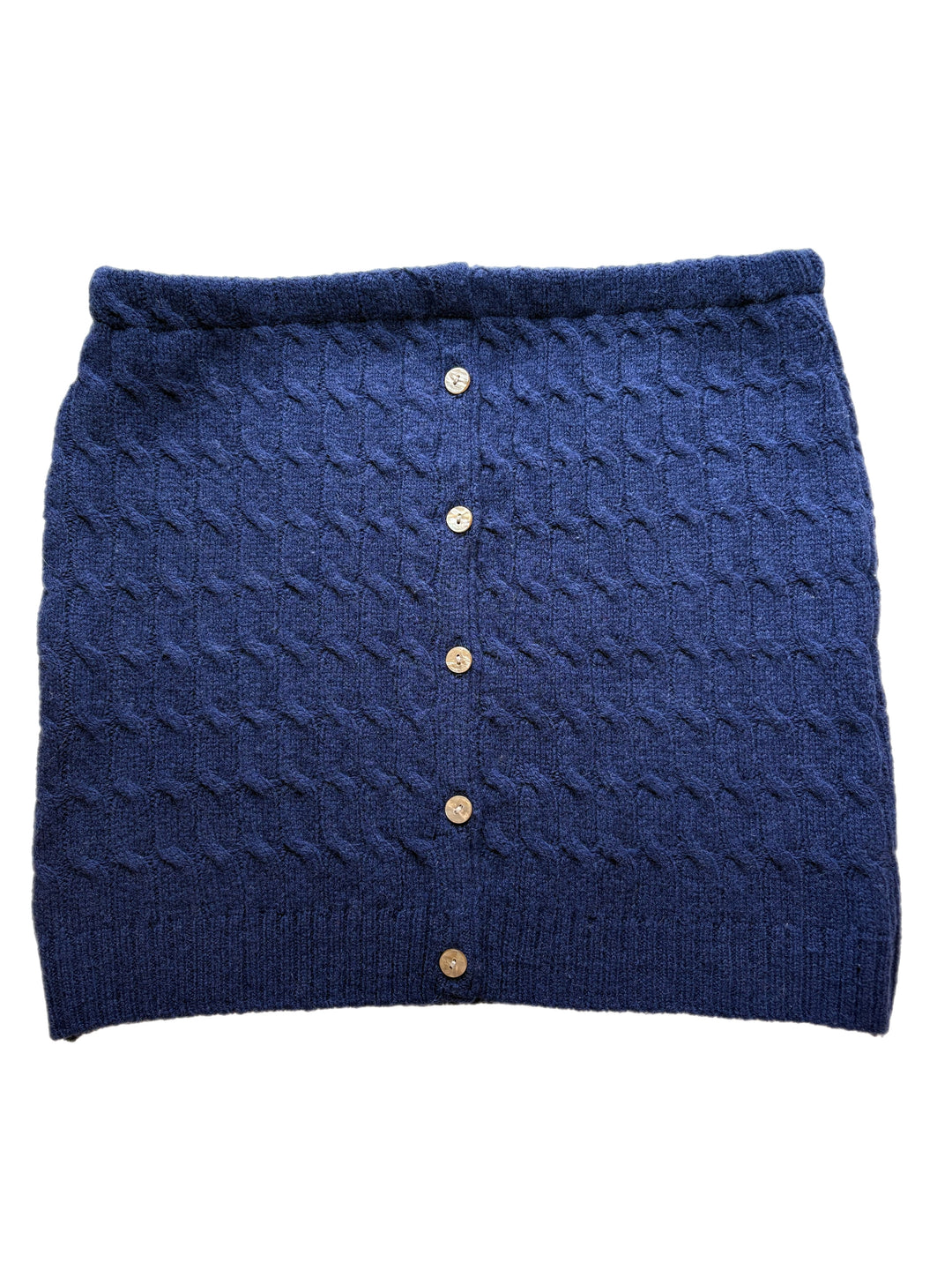 Large Bun Warmer Skirt - Blue Cable Knit - 260