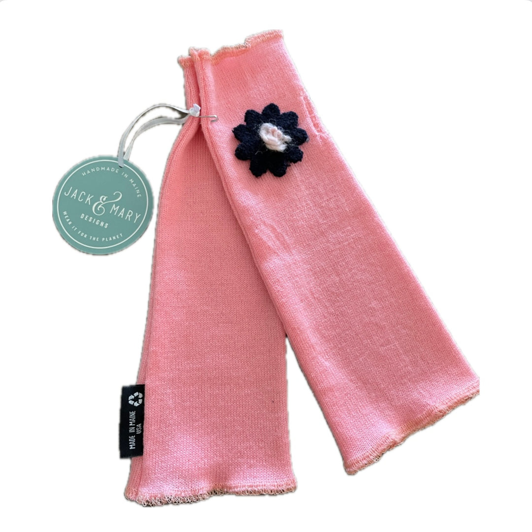 Fit & Flare Fingerless - Bright Pink with Navy Flower