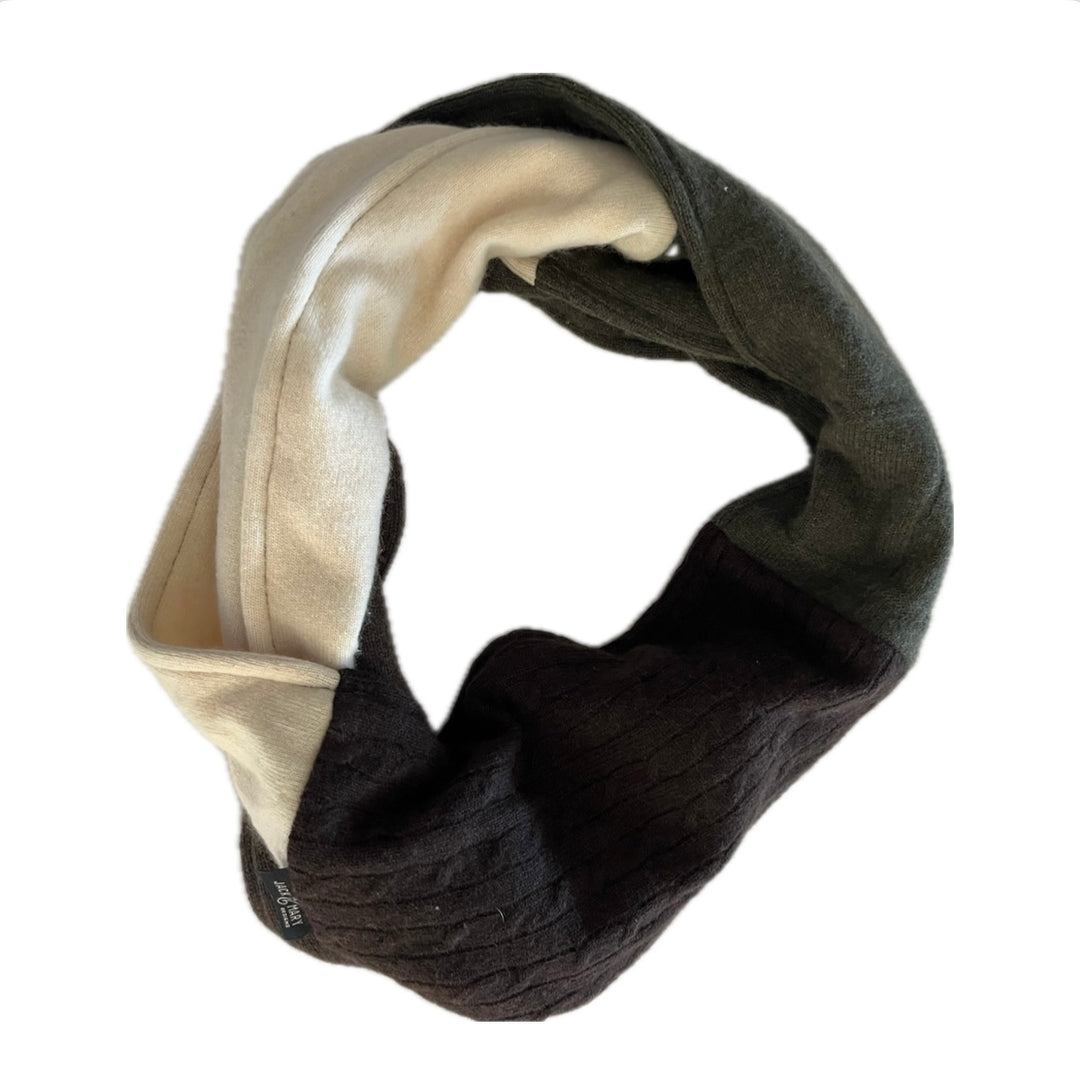 Cashmere Circle Scarf Brown & Cream 255