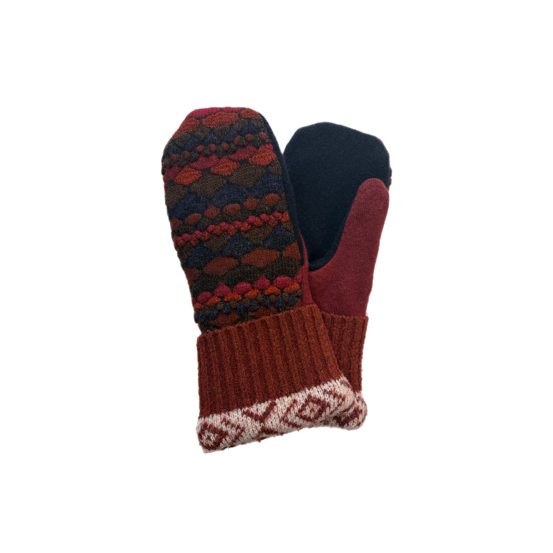 Women's Mittens - Burnt Orange, Red & Navy Nordic - 1601 M/L 