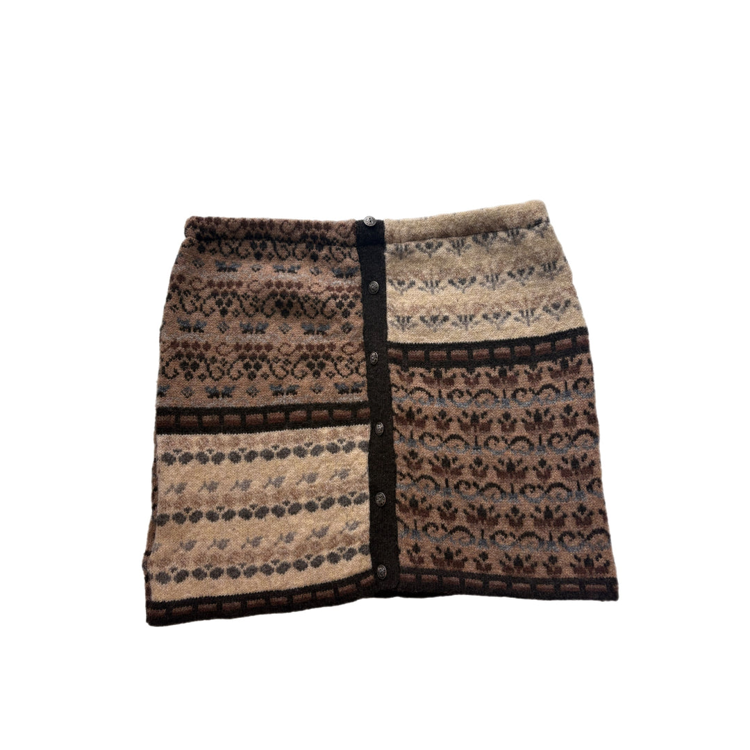 Large Bun Warmer Skirt - Camel & Brown Nordic - 252