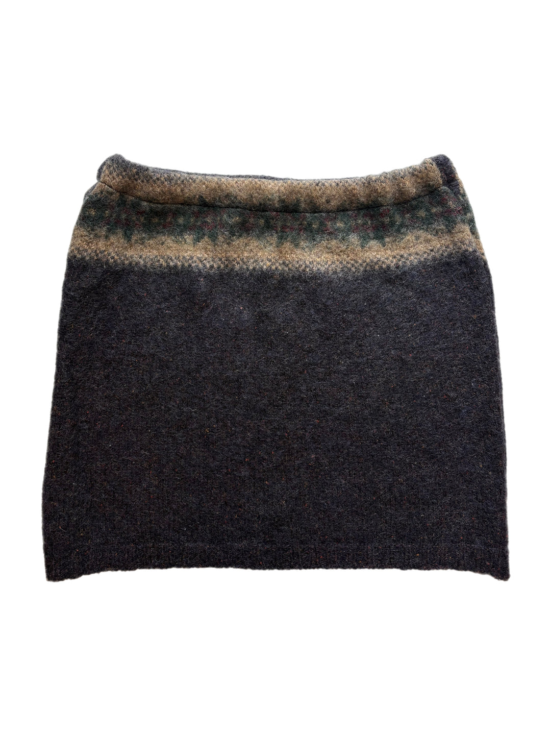 Large Bun Warmer Skirt - Charcoal, Camel & Green Nordic - 261