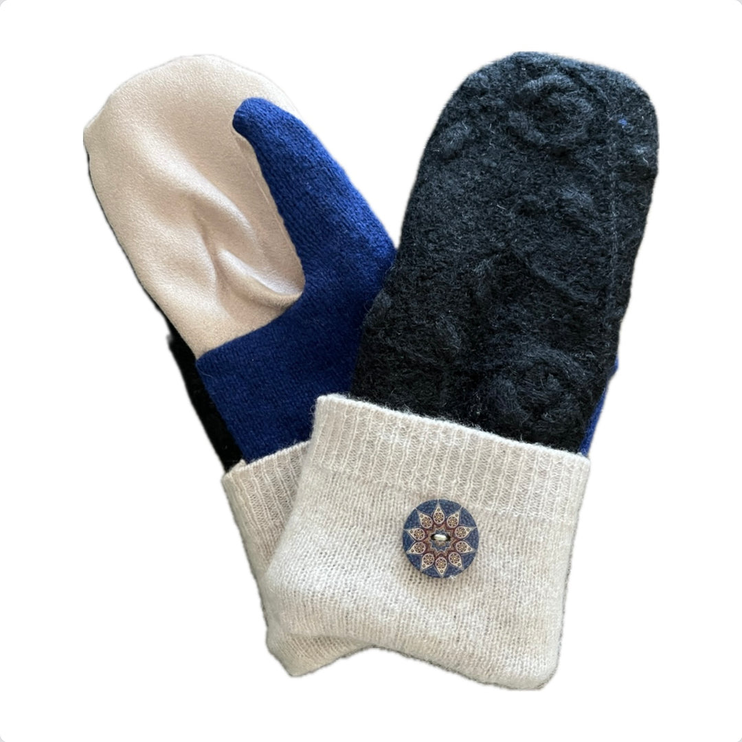 Women's Driving Mittens - Charcoal with Pink Micro-Suede Palm