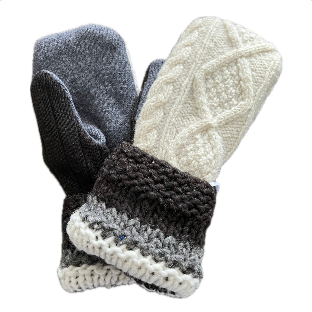 Women's Mittens - Cream Cable Knit