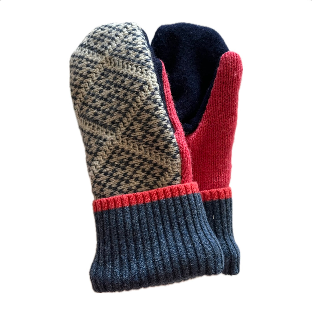 Women's Mittens - Denim & Peach - 1477 M/L