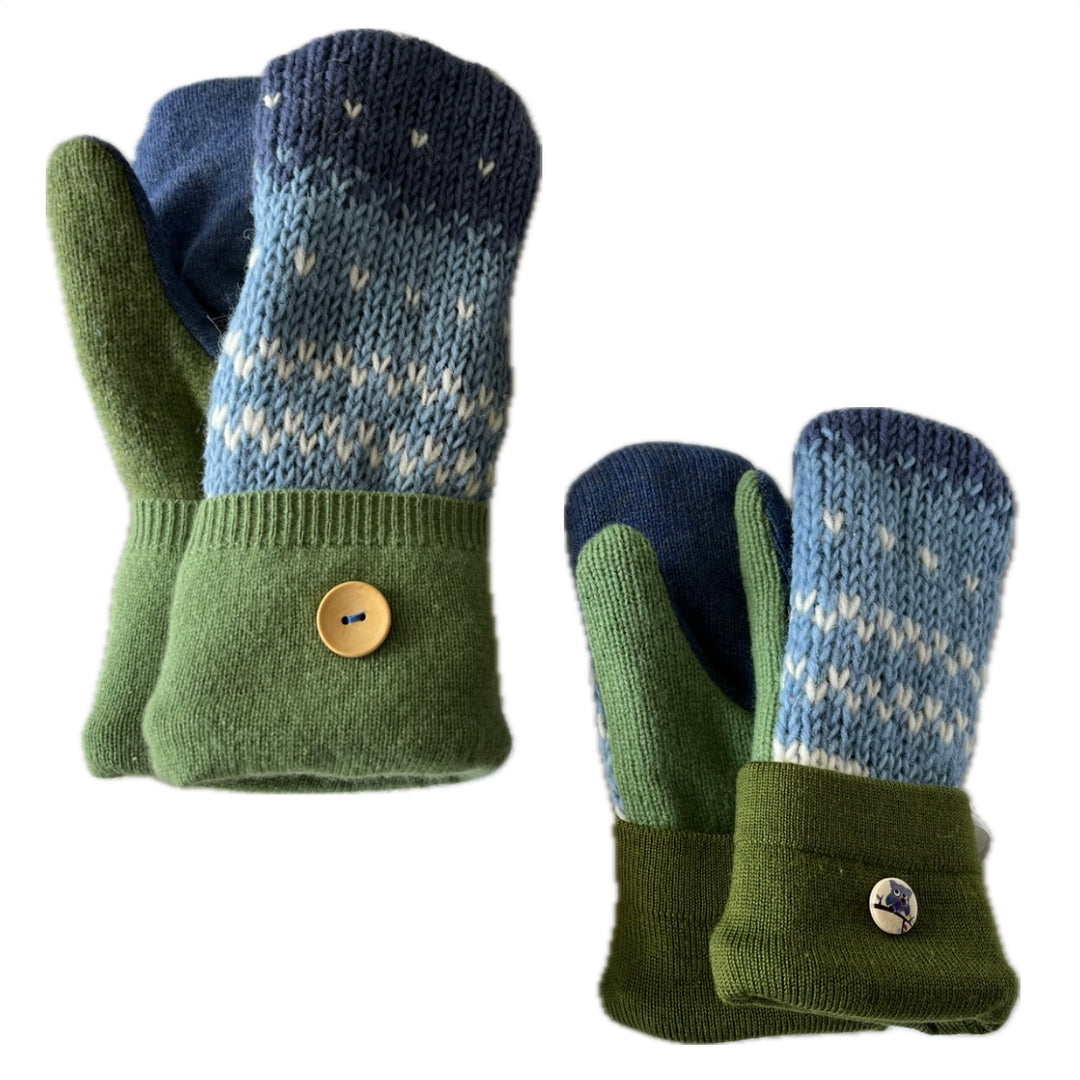 Mommy & Me Mittens - Green & Blue