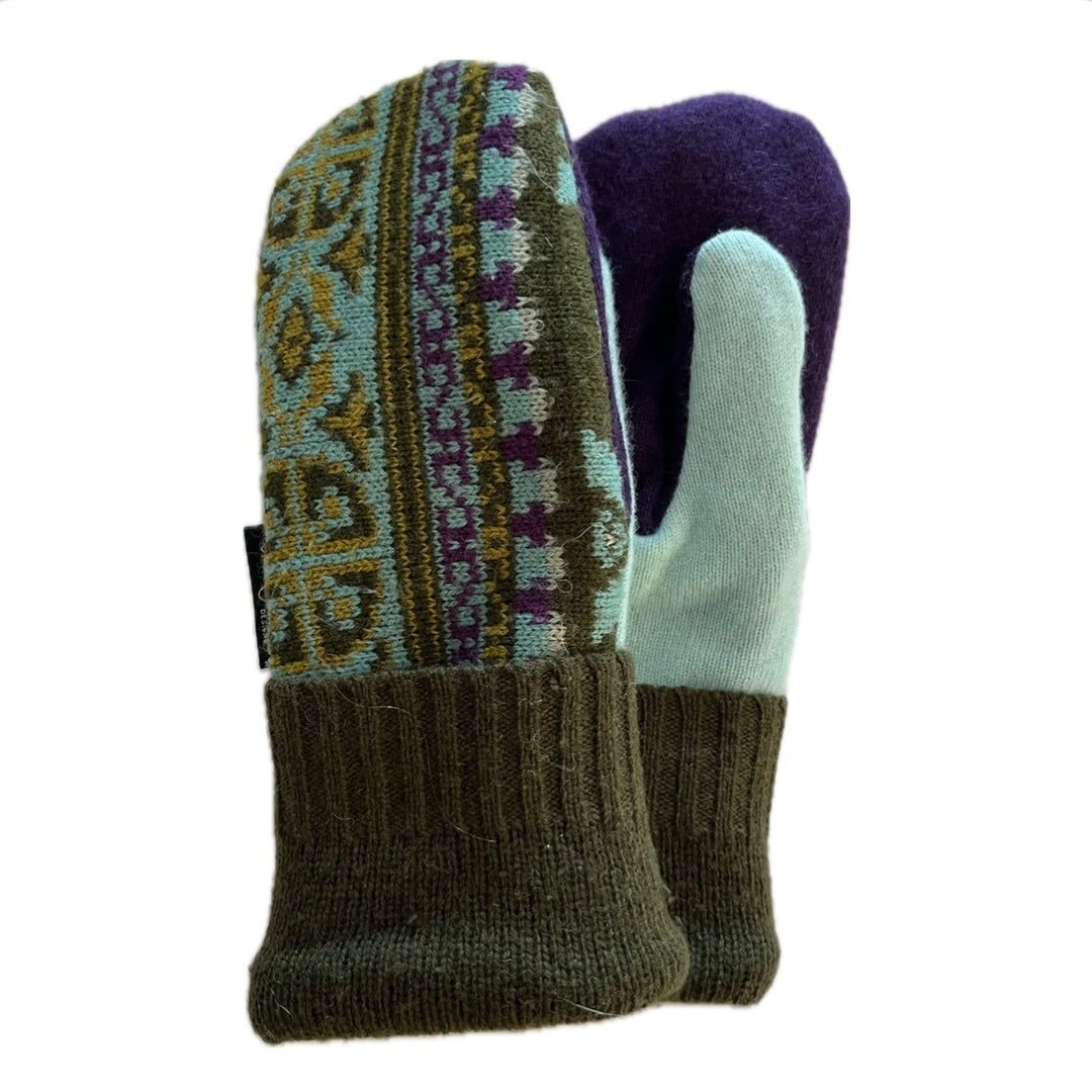 Women's Mittens - Green & Teal Aztec - 1541 M/L