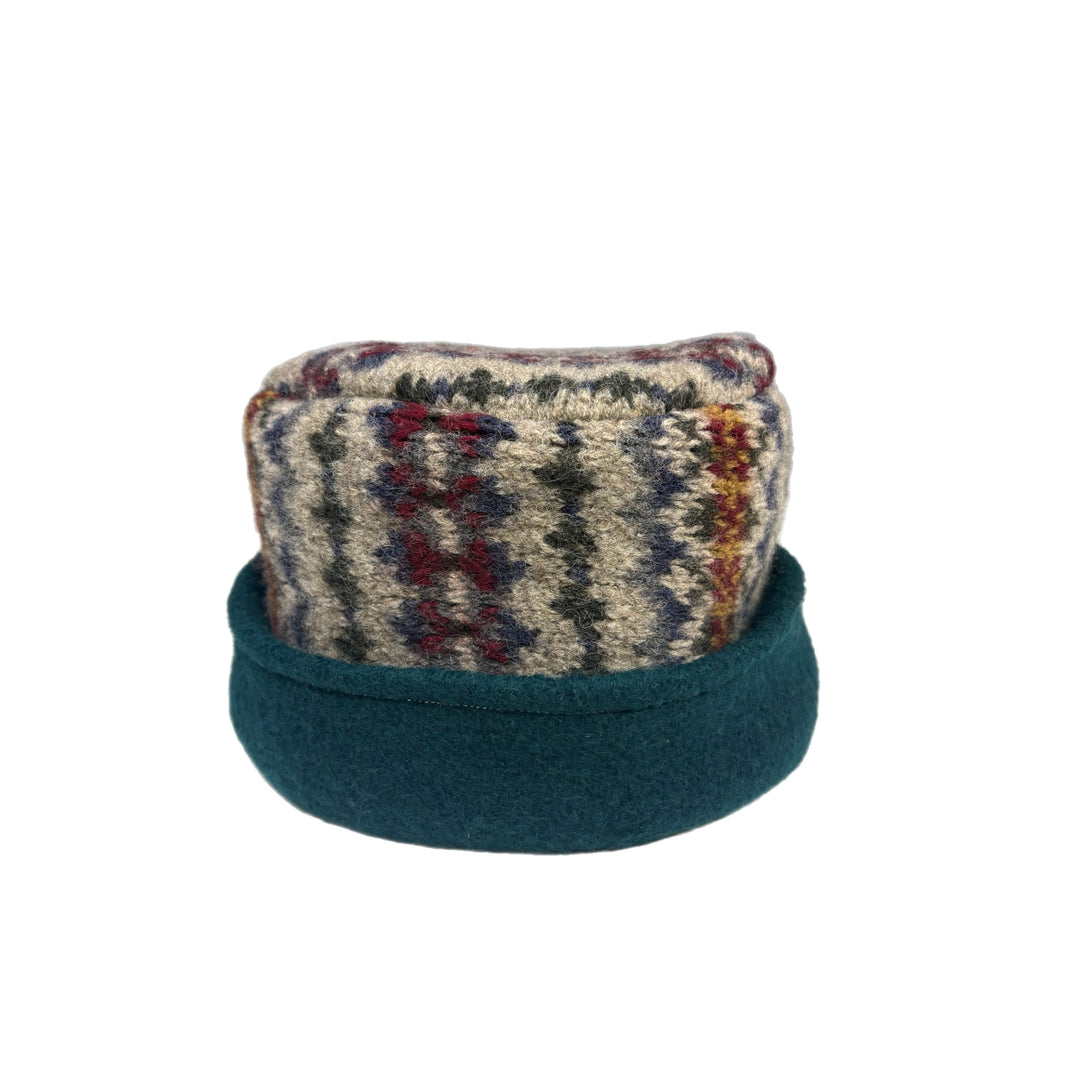 Women's Hat - Green, Grey, Blue & Maroon Nordic - 99 | One Size 