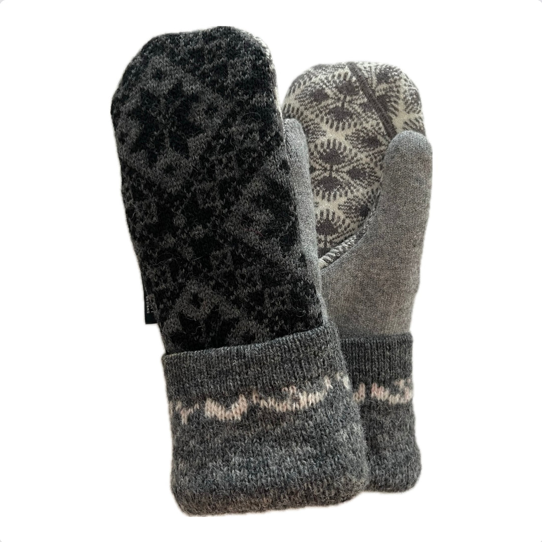 Women's Mittens - Grey & Black Nordic - 1490 M/L