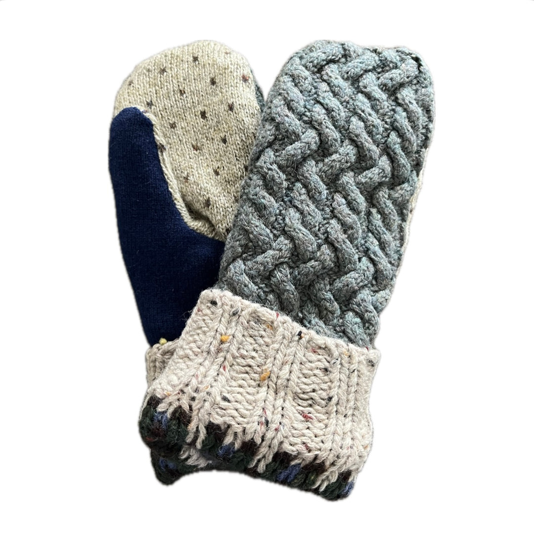 Women's Mittens - Grey Cable Knit