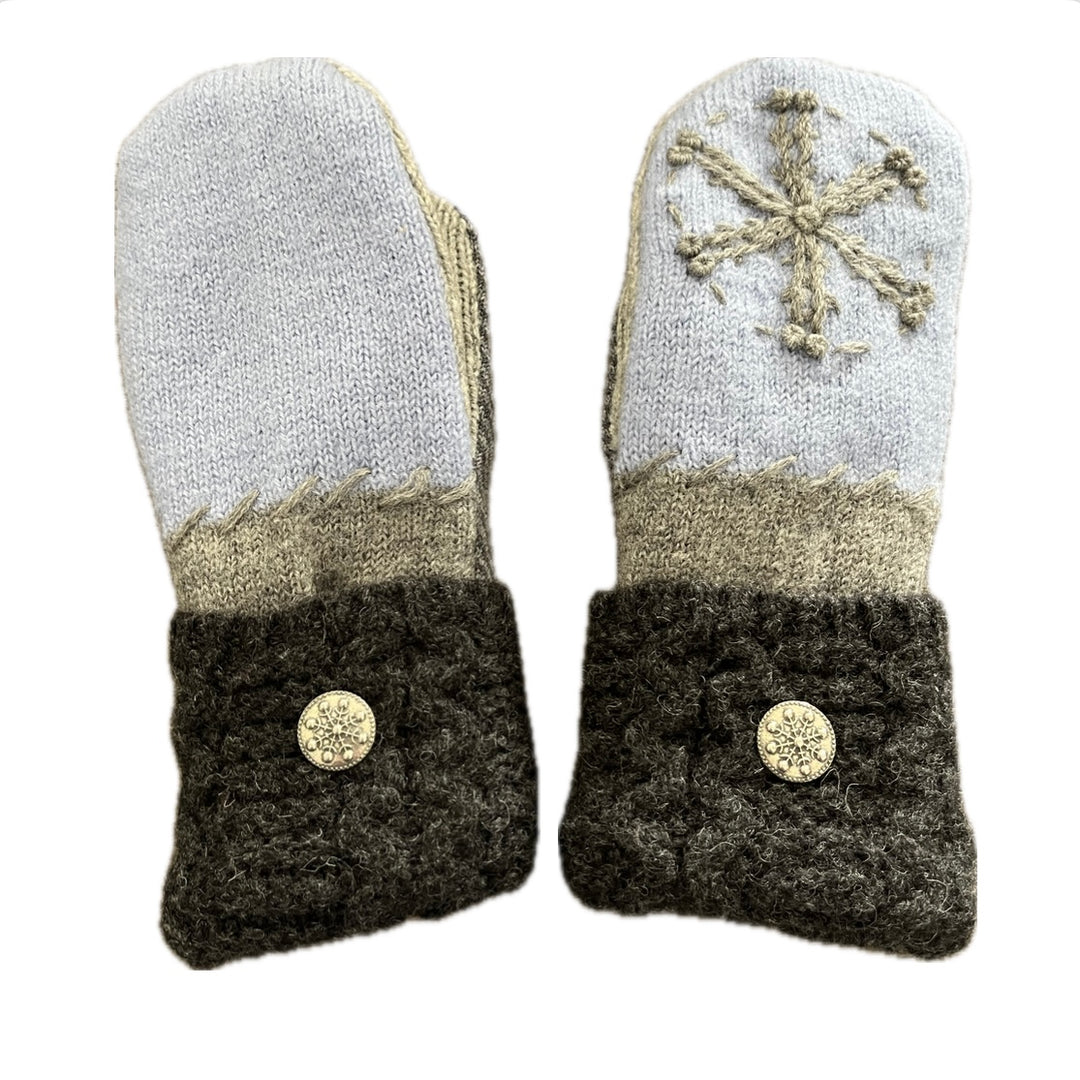 Women's Mittens - Grey Nordic