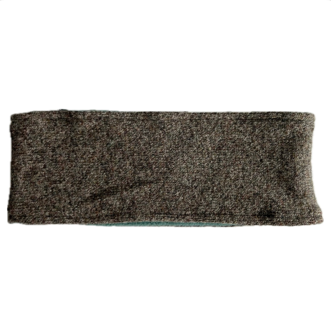 SALE Headband - Heather Brown Uneven Stitching - 064