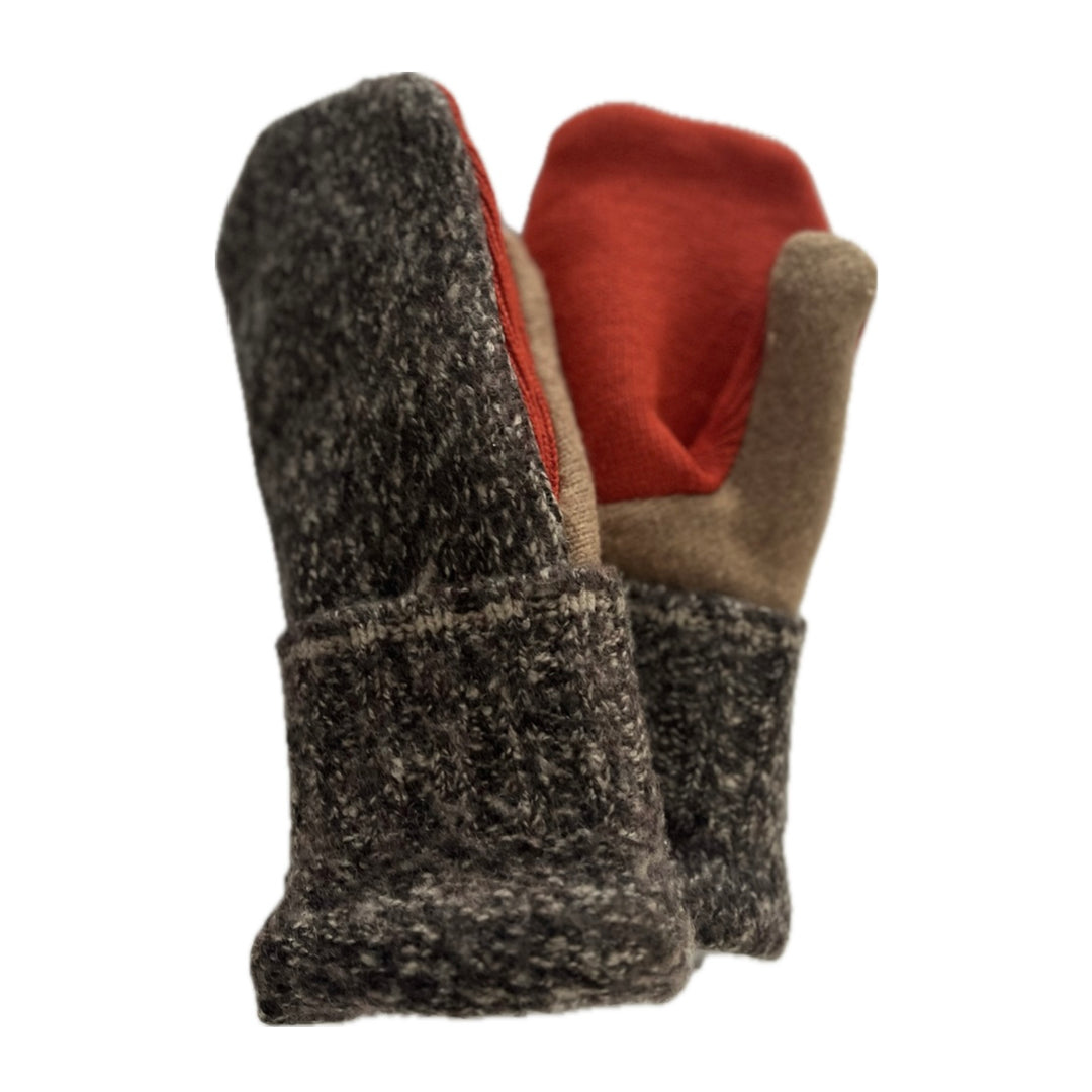 Men's Mittens - Heather Brown, Camel & Orange - 368