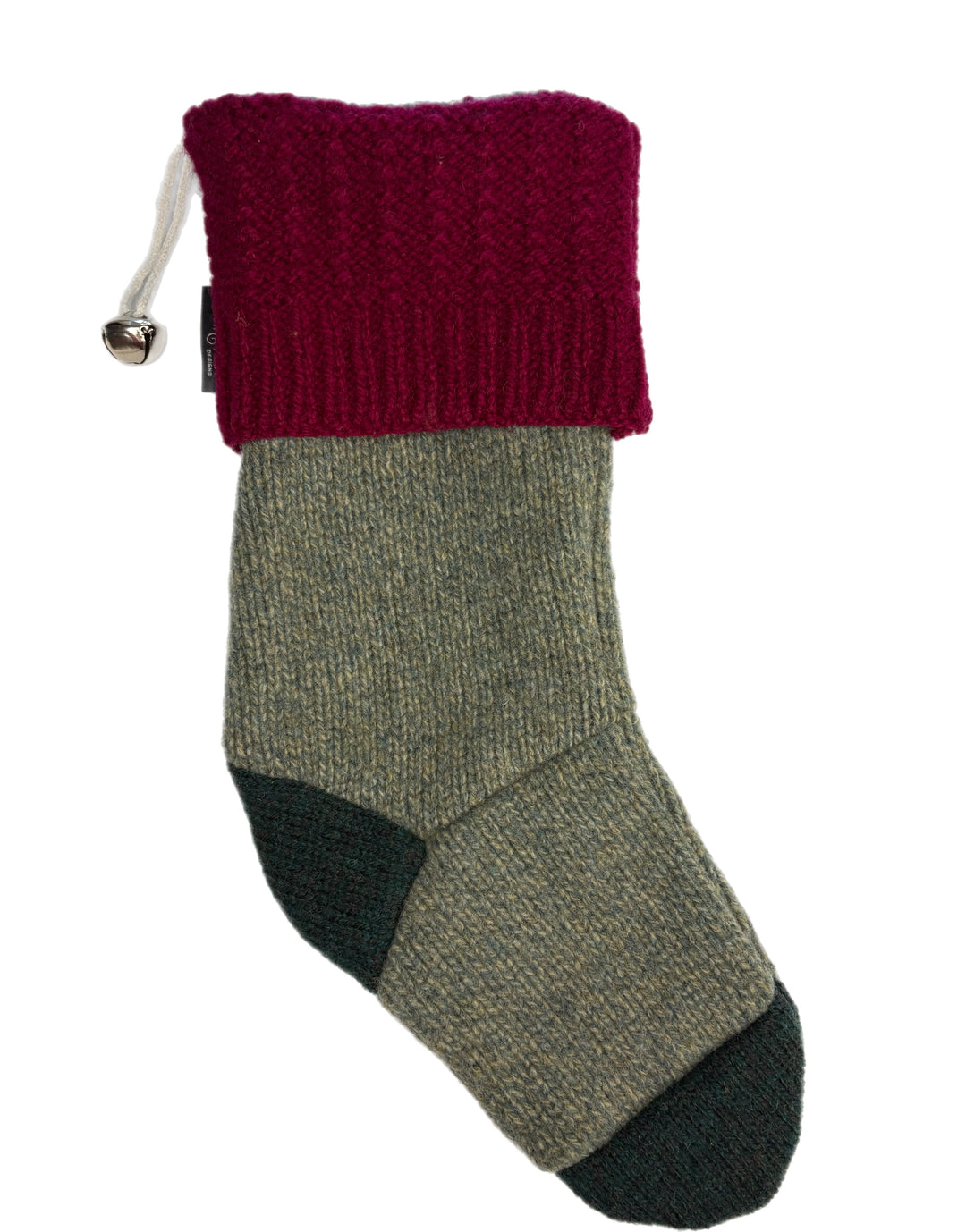 Christmas Stocking - Heather Green & Berry Red - 075