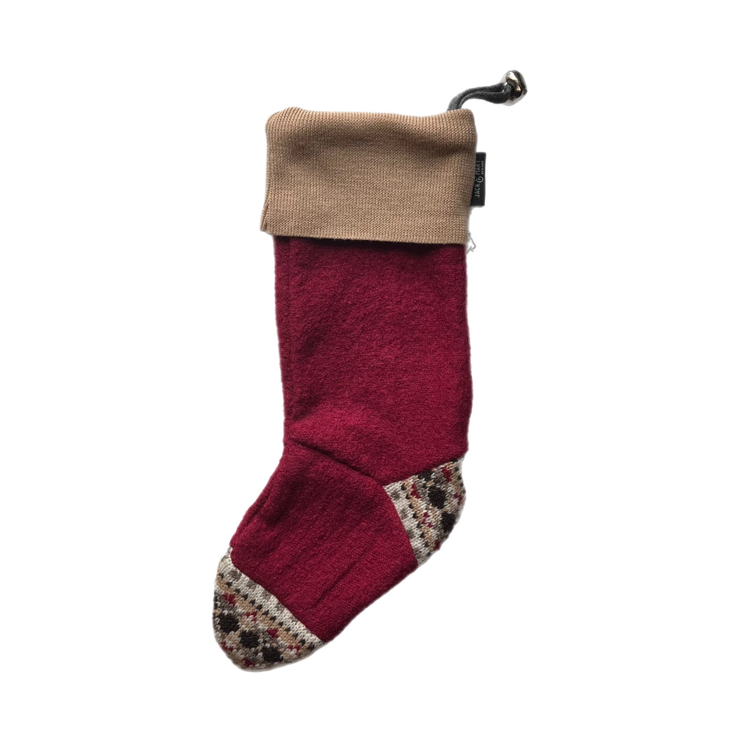 Red and Beige Christmas Stocking