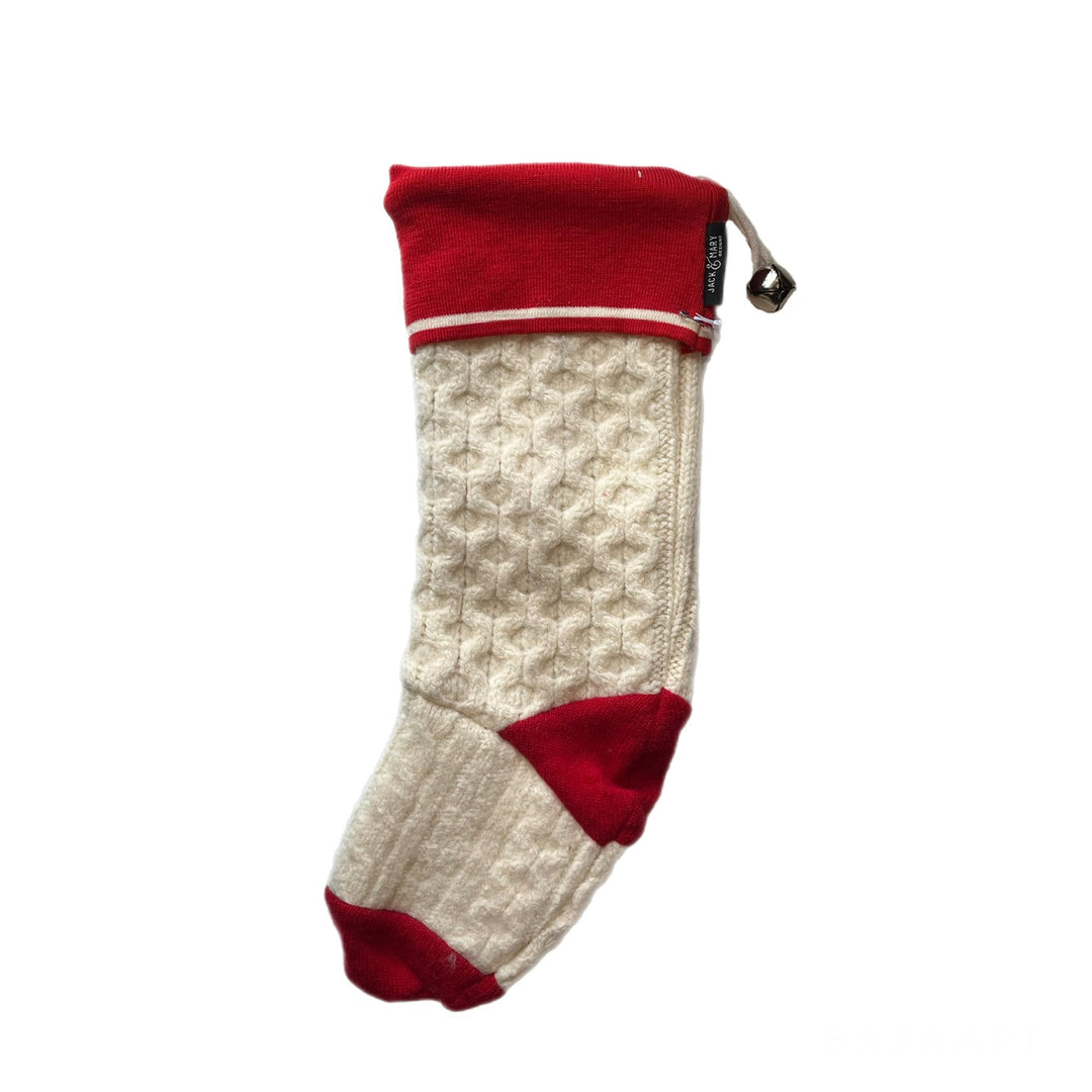 Cream and Red Christmas Stocking