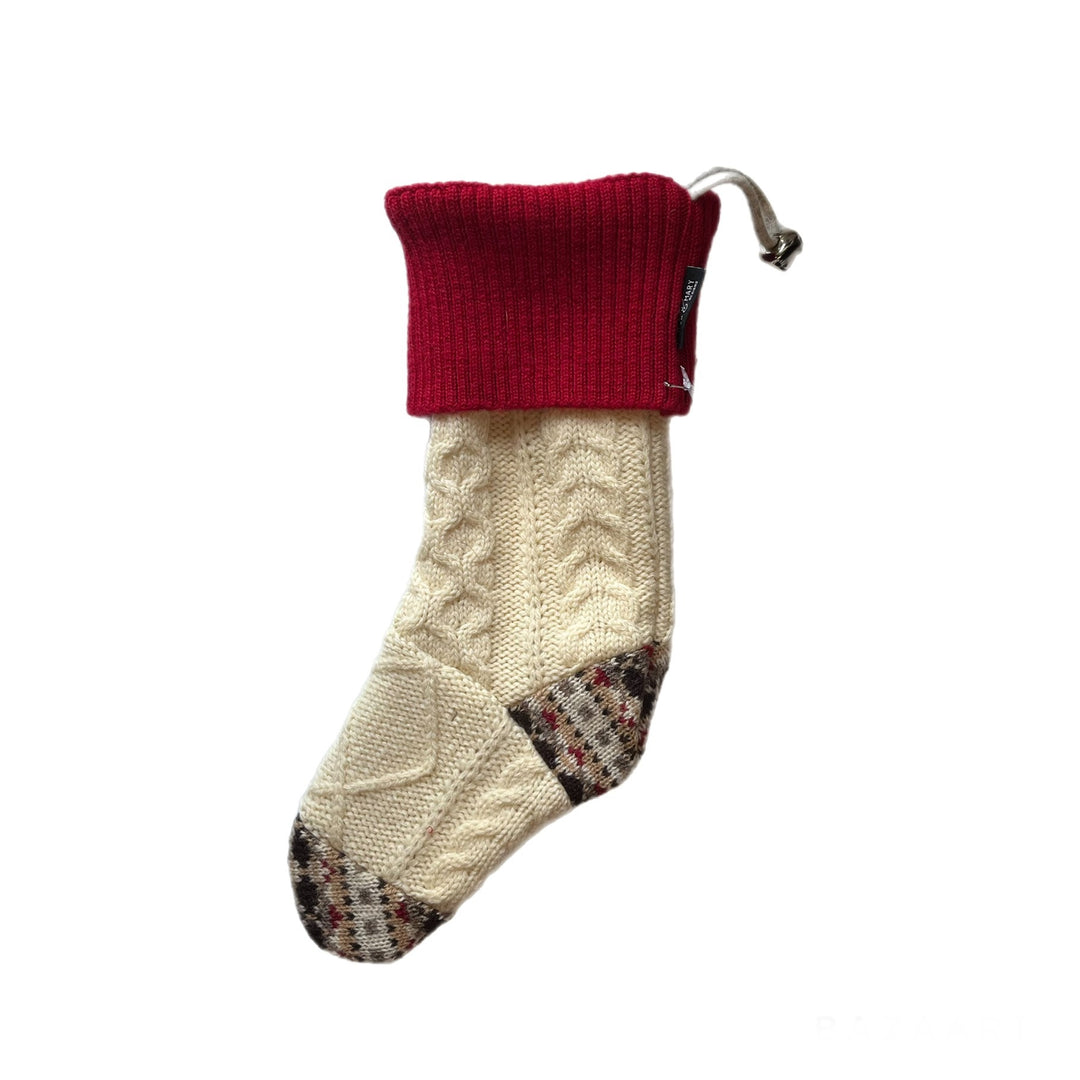 Cream and Red Christmas Stocking