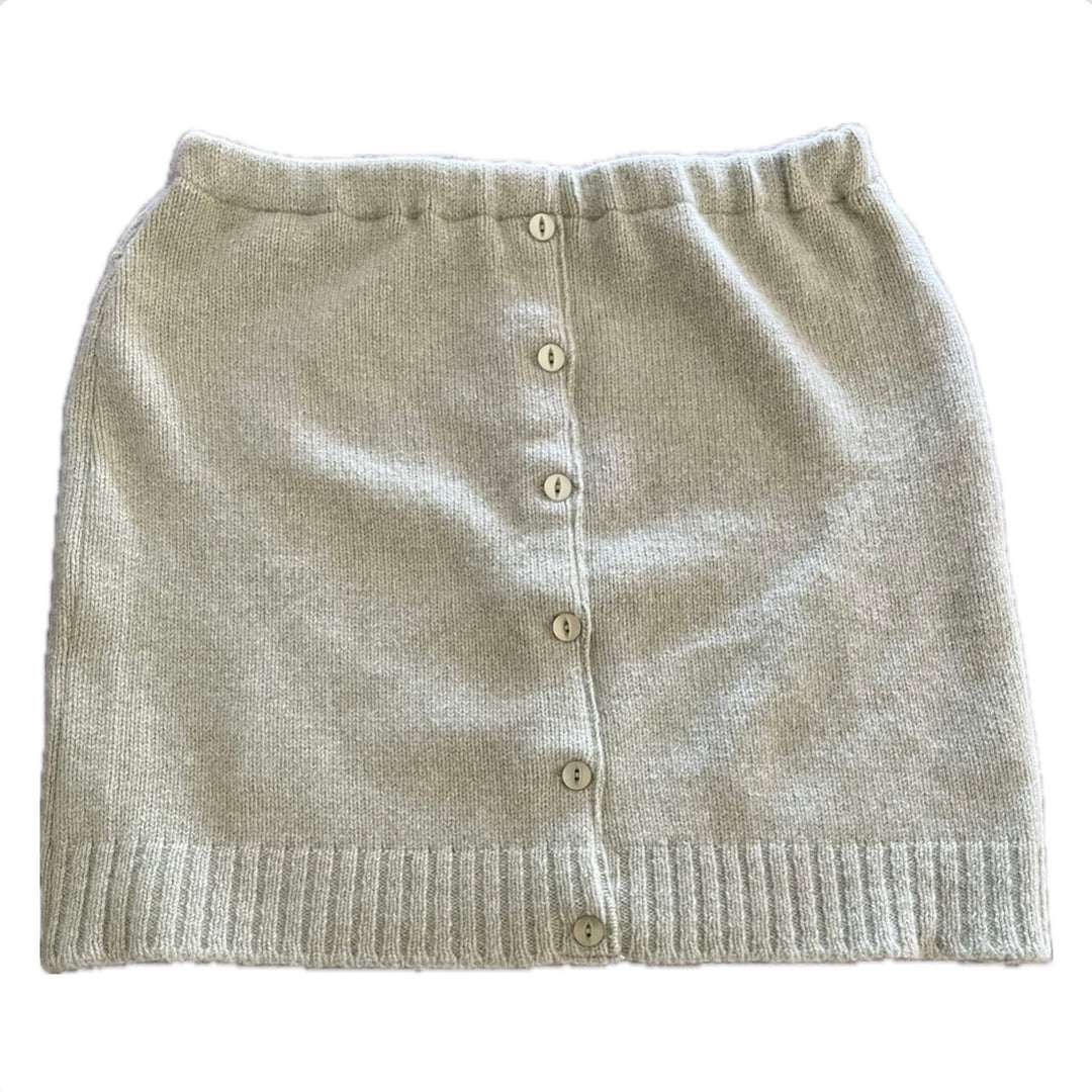 Large Bun Warmer Skirt - Cream Cashmere