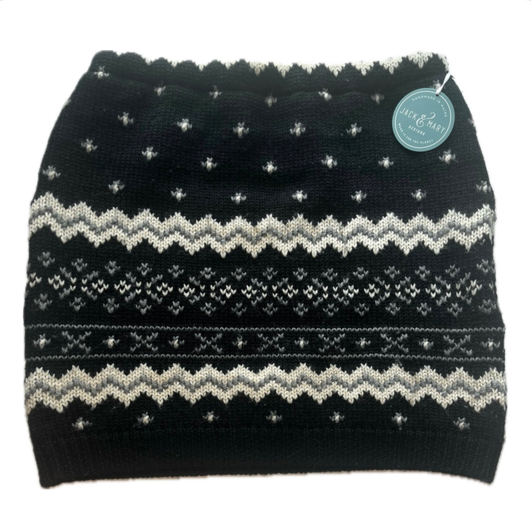 Large Black and White Nordic Bun Warmer Skirt