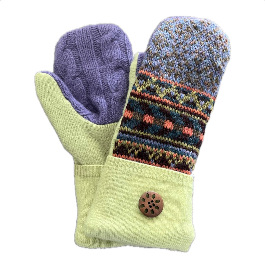 Women's Mittens - Lilac & Lime Nordic