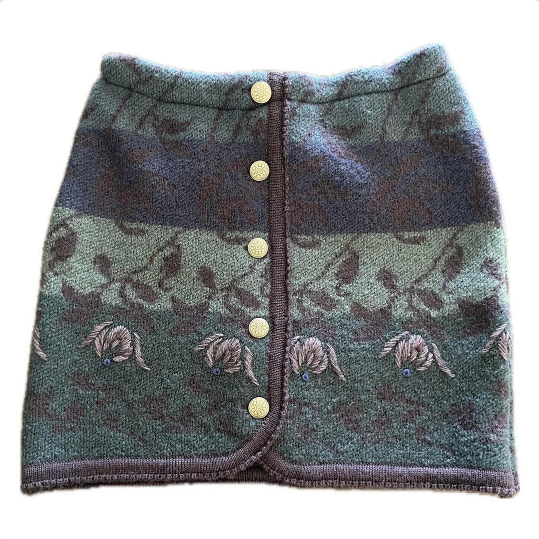 Medium Bun Warmer Skirt - Green & Purple