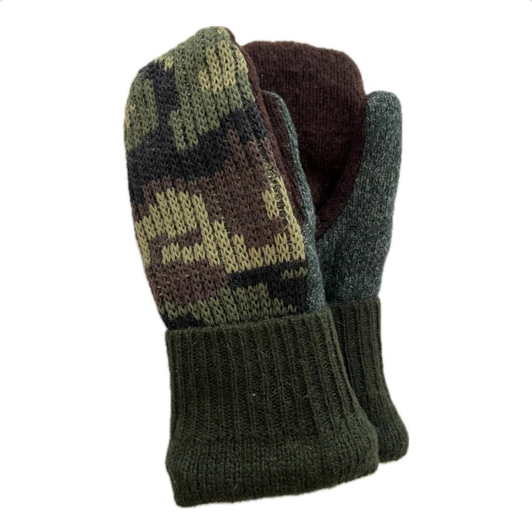 Men's Mittens Army Green Camo | 357