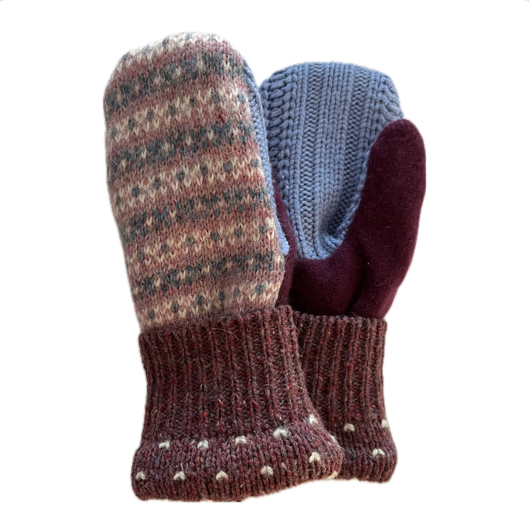 Women's Mittens - Pink & Maroon Nordic - 1521 M/L