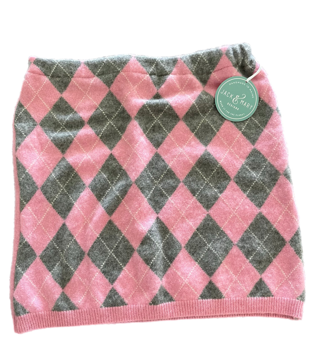 X-Small Bun Warmer Skirt - Pink Argyle - 204