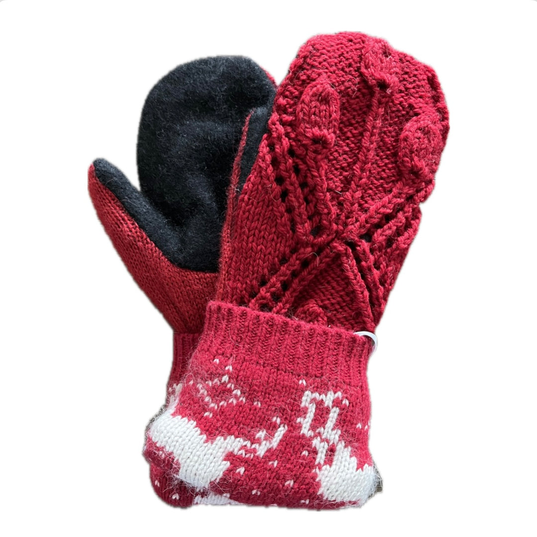 Women's Mittens - Pink Cable Knit