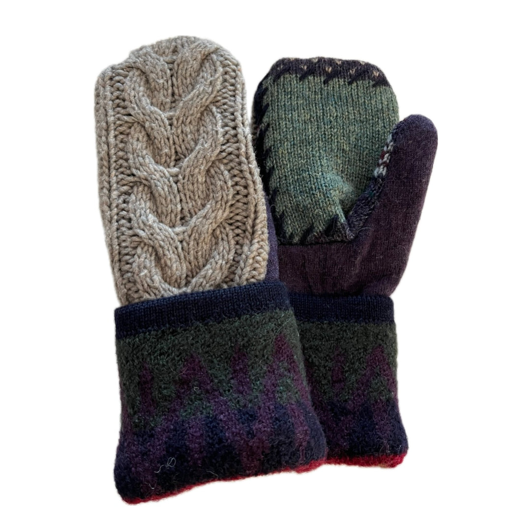 Women's Mittens - Purple, Blue & Grey - 1542 M/L