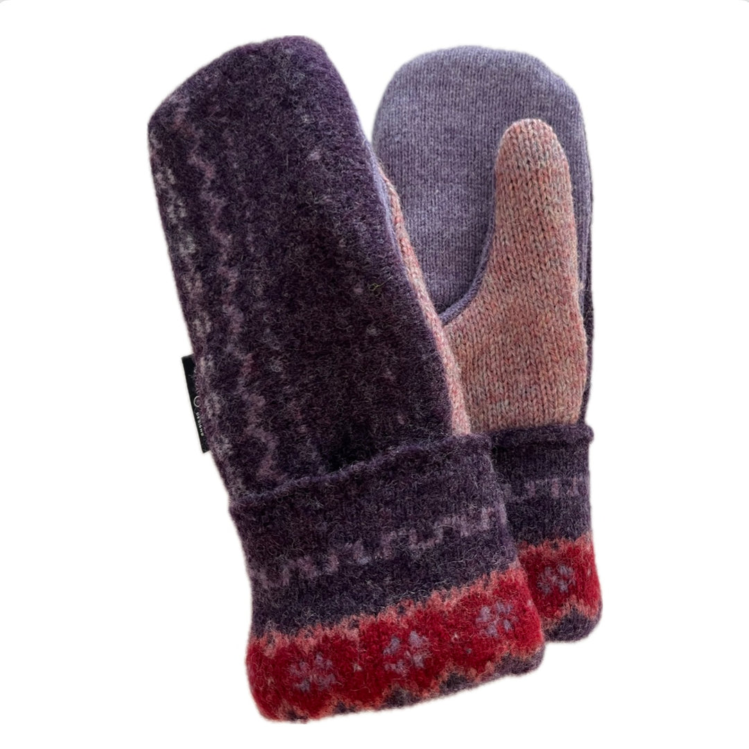 Women's Mittens - Purple & Pink Nordic - 1489 M/L 