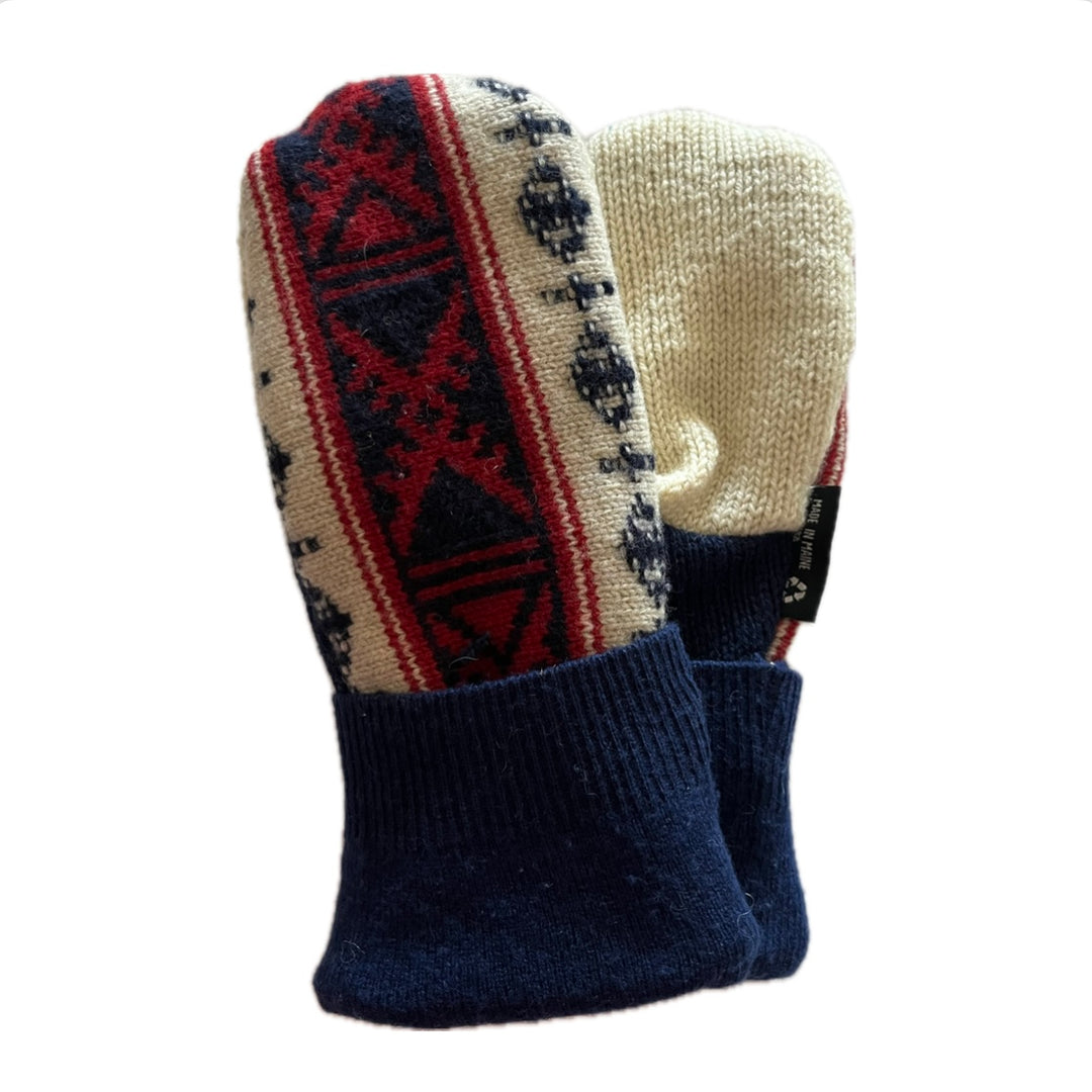 Women's Mittens - Red & Blue Nordic - 1474 M/L