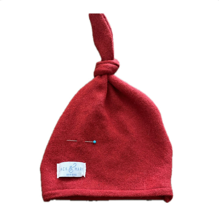 Cashmere Baby Beanies Red Small Stitching Repair