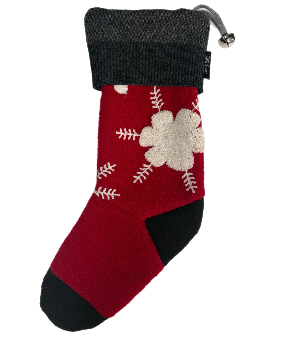 Christmas Stocking - Red with Snowflakes - 077