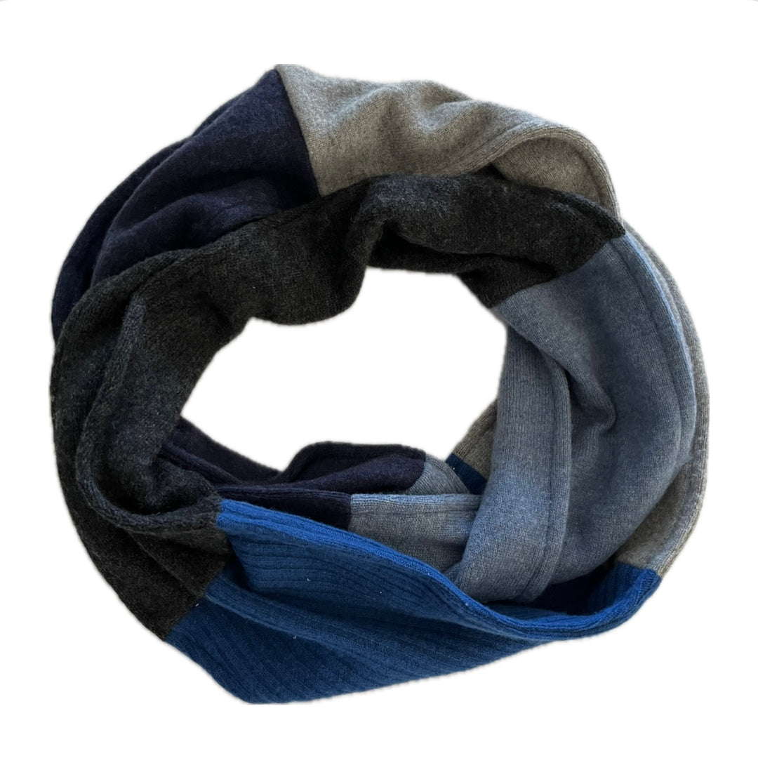 Cashmere Circle Scarf Shades of Blue & Grey 244